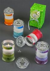 TARRO DE CRISTAL CON VELA AROMATICA