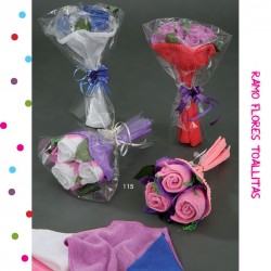 Ramo 3 flores toallas celofan