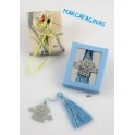 Marcapáginas bebe azul metal