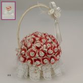 Cesta Alfiler Flor Organza Granate (50 unidades)