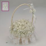 Cesta Alfiler Flor Organza Blanca (50 unidades)