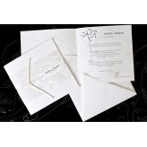 Invitaci&oacute;n boda Lazo blanco piel