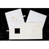 Invitaci&oacute;n boda Lazo de organza crema